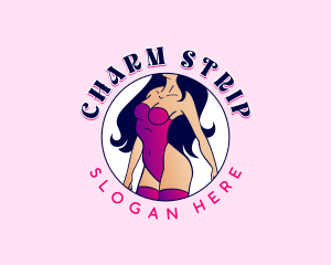 Burlesque Sexy Stripper logo design