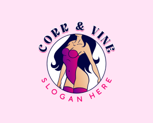 Burlesque Sexy Stripper logo design