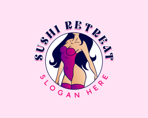 Burlesque Sexy Stripper logo design