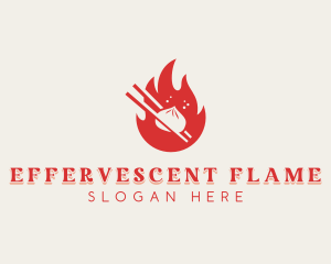 Flaming Dumplings Cuisine logo design