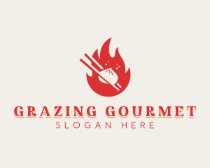 Flaming Dumplings Cuisine logo design