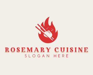 Flaming Dumplings Cuisine logo design