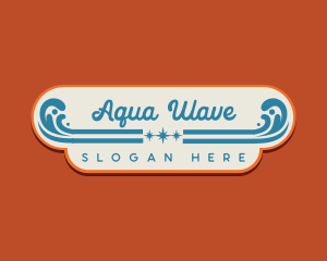 Retro Surfing Beach logo design