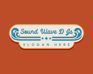 Retro Surfing Beach logo design