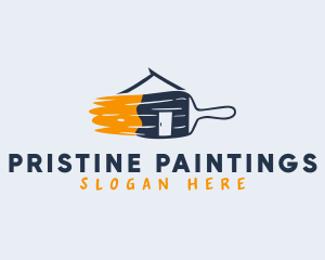 Paint House Brush logo design