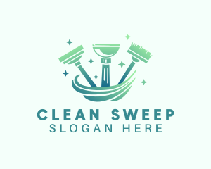 Housekeeping Cleaning Tools logo design