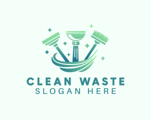 Housekeeping Cleaning Tools logo design