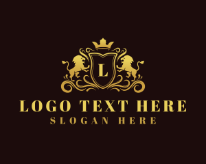 Luxury Lion Shield logo