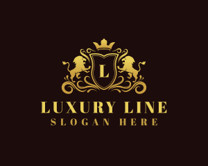 Luxury Lion Shield logo design