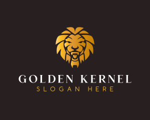 Golden Luxury Lion logo design