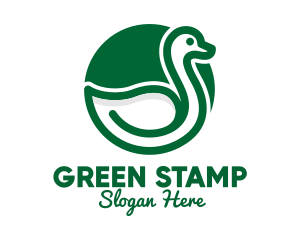 Green Leaf Duck logo design