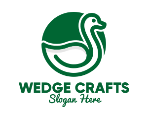 Green Leaf Duck logo design