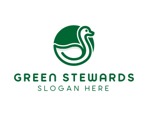 Green Leaf Duck logo design