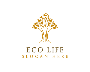 Golden Tree Plant  logo design