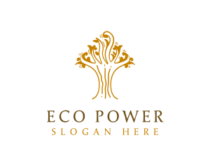 Golden Tree Plant  logo design