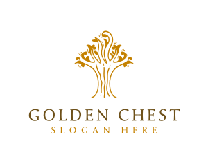 Golden Tree Plant  logo design