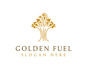 Golden Tree Plant  logo design