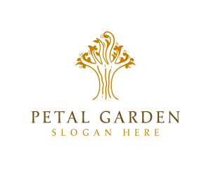 Golden Tree Plant  logo design