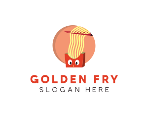 Fries Ramen Noodles logo design