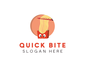 Fries Ramen Noodles logo design