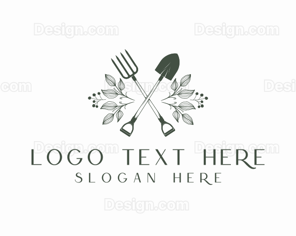 Shovel Rake Gardening Tool Logo