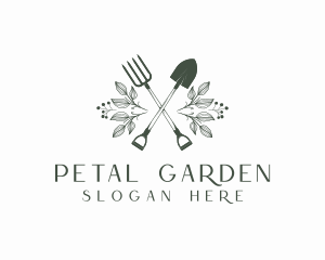 Shovel Rake Gardening Tool logo design