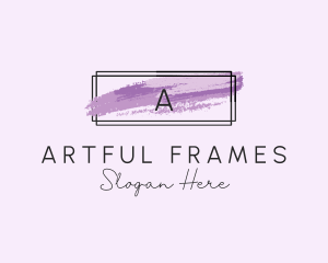 Frame Watercolor Brushstroke logo design