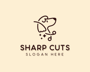 Scissors Dog Pet Care logo design