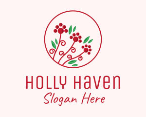 Christmas Holly Plant logo