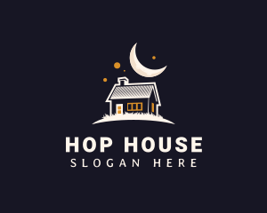 House Cabin Moon logo design