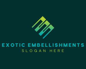 Modern Tech Gradient Letter E  logo design