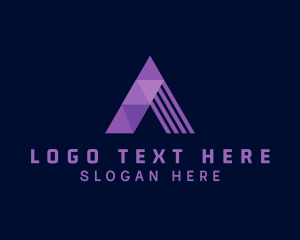 Geometric Arc Letter A logo