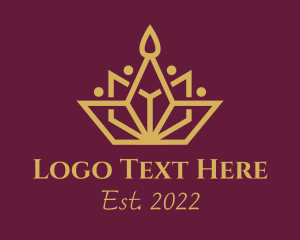 Tiara - Gold Tiara Crown logo design
