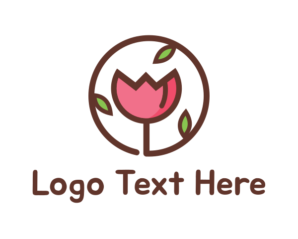 Pink Flower logo example 1