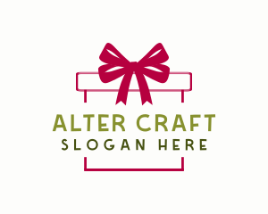 Ribbon Gift Box logo design