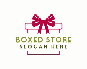 Ribbon Gift Box logo design