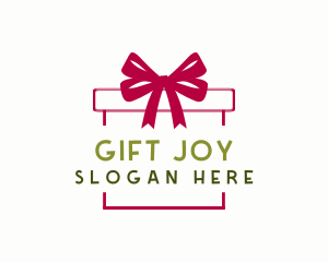 Ribbon Gift Box logo design