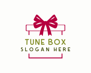 Ribbon Gift Box logo design