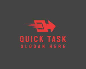 Quick Delivery Logistics Arrow logo design