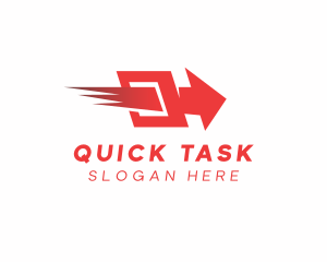 Quick Delivery Logistics Arrow logo design