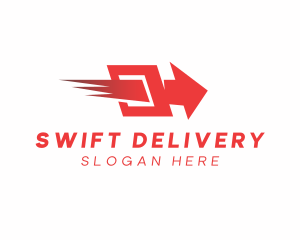 Quick Delivery Logistics Arrow logo design