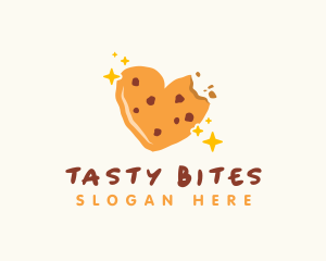 Heart Cookie Bakery Bites logo design