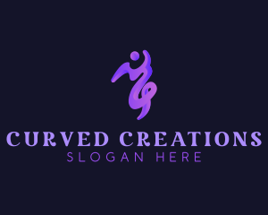 Human Swirl Fluid logo design