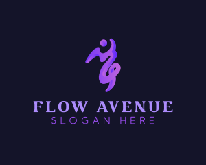 Human Swirl Fluid logo design