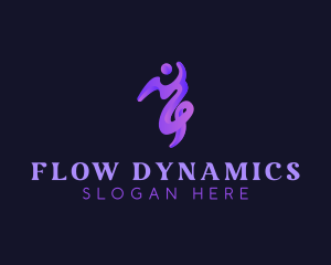 Human Swirl Fluid logo design