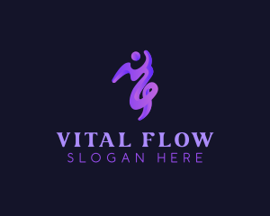 Human Swirl Fluid logo design