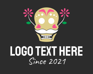 Mexican Floral Skull logo