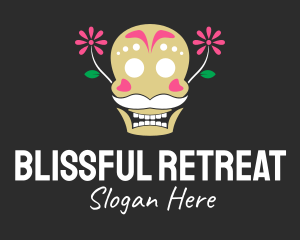 Mexican Floral Skull Logo