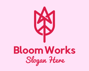 Pink Tulip Arrow logo design