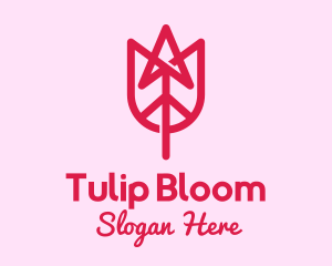 Pink Tulip Arrow logo design